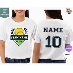 CUSTOM Softball Shirts, Softball Numbers Shirt, Personalized Softball Tees, Game Team Tee, Game Day Gift