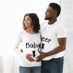 pregnancy announcement svg, beer and baby matching couples, funny new baby announcement, new baby, maternity, svg, eps,