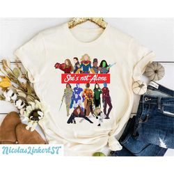 She is not Alone, Marvel Avengers Girls Shirt, Female Superhero Shirt, Black Widow Scarlet Witch Gamora, Avengers Family