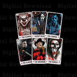 Horror Characters Tarot Card Png, Horror Movie Killers Png, Ghostface The Camper The Slasher Png