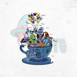 Stitch Teacup Halloween PNG, Spooky Castle, Halloween Masquerade Png, Trick Or Treat Png, Halloween Pumpkin Png, Boo Png