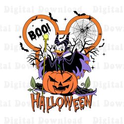 Daisy Pumpkin Halloween Png, Daisy Duck Dressed As Maleficent Png, Spooky Vibes Png, Witch Halloween