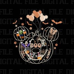 Mouse And Friends Halloween Png, Trick Or Treat Png, Spooky Vibes Png, Boo Svg, Files For Cricut Sub
