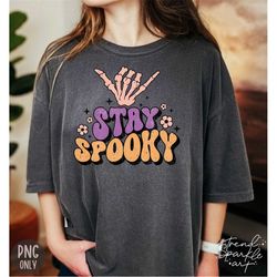 Stay Spooky Skeleton Hand PNG, Halloween Png, Halloween Shirt Sublimation, Rock Signed Skeleton Png, Stay Spooky Png, Bo