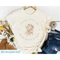 Tale as Old as Time, Vintage Belle Princess Shirt, Beauty and the Beast shirt, Belle Rose Shirt, Disneyworld Vacation Sh