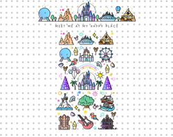 Family Vacation Png Bundle, Meet Me At My Happy Place Png, Family Trip Png, Magical Kingdom Png, Coloful Vacay Mode Png,