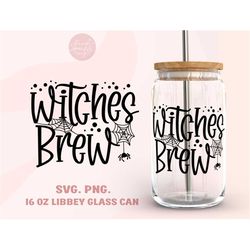 witches brew 16oz libbey glass can wrap svg, png, halloween libbey wrap, witches brew soda can glass png, halloween witc