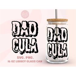 dadcula 16oz libbey glass can wrap svg, png,funny halloween libbey wrap, halloween dad soda can glass png