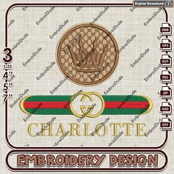 MLS Charlotte FC Gucci Embroidery Design, MLS Charlotte Embroidery Files, MLS Team Embroidery, Digital Download