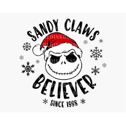 Sandy Claws Believer Since 1998 SVG, Christmas Svg, Santa Hat Svg, Xmas Holiday Svg, Holiday Season Svg, Christmas Subli