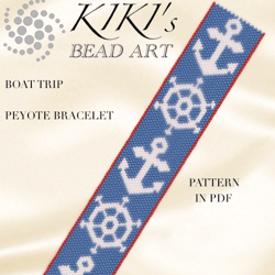 Peyote pattern Boat trip peyote bracelet pattern, peyote pattern design in PDF instant download
