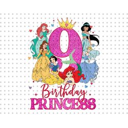 Birthday Princess Png, My 9th Birthday Png, Happy Birthday Png, Birthday Squad Png, Princess Png, Magical Birthday Png,