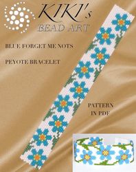 Peyote pattern Forget me knots peyote bracelet pattern, peyote pattern design in PDF instant download