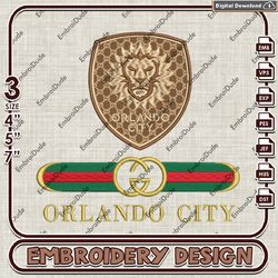 MLS Orlando City SC Gucci Embroidery Design, MLS Orlando City Embroidery Files, MLS Team Embroidery, Digital Download
