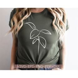Plant Svg, Flower Svg, Wildflower Svg, Trendy - Popular Women's Tee Shirt Design Svg Cut File for Cricut, Silhouette Dxf