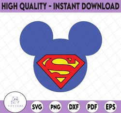 Mickey Mouse Superman Disney Cut File For T svg , Decals, Silhouette, Cricut, Cameo SVG png DXF EPS Instant File Downloa
