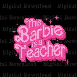 this barbie is a teacher png, doll teacher png, pink teacher png