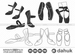 Ballet Shoes SVG, Shoes Cut Files, Ballet Shoes Icon, Ballet Shoes Vector, Ballet Shoes Clipart, Cut file, for silhouett