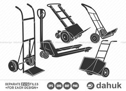 Hand truck SVG, Delivery Svg, Hand Truck With Boxes Svg, Hand truck clipart, packages svg, Cut File For Silhouette, Svg,
