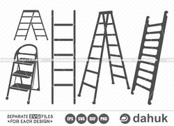 Ladder SVG Cut Files, Step SVG, Ladder Step SVG, Step Ladder, Cut file, for silhouette, svg, eps, dxf, png, clipart cric