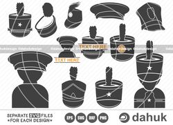 Marching Band Hat SVG, Marching Band Hat dxf, Shako Hat svg, Marching Band Hat with Plume Svg, Marching Band Hat Silhoue