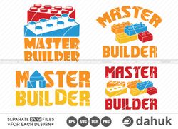 Master Builder SVG, Vector Toy Bricks, Blocks Vector, Toy Bricks Clip-art, Building Blocks SVG, Cut file, for silhouette
