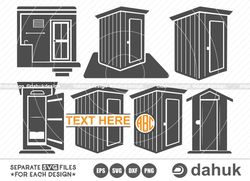 Outhouse SVG, Outhouse Clipart, Outhouse Icons, Cut file, for silhouette, svg, eps, dxf, png, clipart cricut design spac