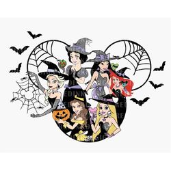 Halloween Princess PNG, Retro Halloween Png, Spooky Season Png, Trick Or Treat Png, Witch Png, Bat Png, Trendy Halloween