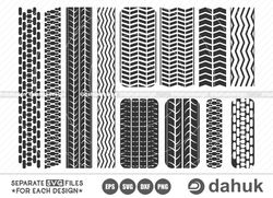Tire Tread SVG, Tire Tread Cut File, Tire Prints, Tire Tread Silhouette, Tire Tread Template, Tire Tread Pattern SVG, Ti