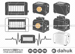 Toaster SVG, Toast Maker SVG, Electronic Toaster, Toaster Cut Files, Toaster Icon Vector, Toaster dxf, Cut file, for sil