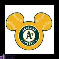 Oakland Athletics Baseball Mickey Mouse Disney Svg, Sport Svg, Disney Svg