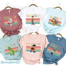 Retro Toy Story Characters Shirt, Disney Best Friend Shirt, Slinky Wheezy Forky T-Rex, Toy Story Group Shirt, Disney Mat