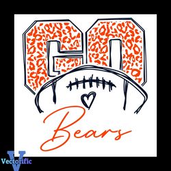Go Bears Football Leopard Pattern Svg, Chicago Bears Football Team Go Svg