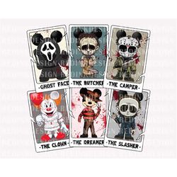 Halloween Horror Tarot Card Png Bundle, Horror Movie Killers Png, Halloween Png, Horror Halloween Png, Halloween Friends