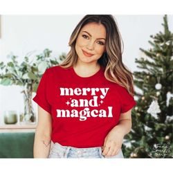Merry And Magical SVG, PNG, Merry Christmas Svg, Christmas Shirt Svg, Christmas Magic Svg, Christmas Sweater Svg, Merry