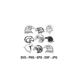 Eagle head svg,Bald eagle head,American eagle,American symbol,Eagle Bundle,Instant Download,SVG, PNG, EPS, dxf, jpg digi