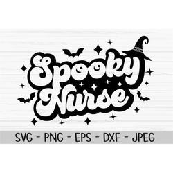 spooky nurse svg, halloween svg, nurse svg, Dxf, Png, Eps, jpeg, Cut file, Cricut, Silhouette, Print, Instant download