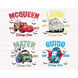 Halloween Cars PNG Bundle, Cars Character Halloween Png, Halloween Masquerade Png, Trick Or Treat Png, Spooky Png, Hallo