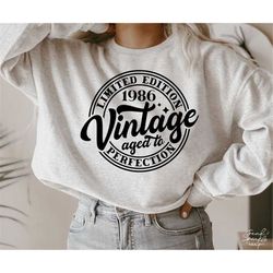 1986 Vintage SVG, PNG, 37th Birthday Svg, Birthday Vintage 1986 SVg, 37 Birthday Shirt Svg, Made in 1986 Shirt Svg, 37 A