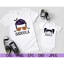 dadcula svg, halloween svg, baby monster svg, daddy and me svg, Dxf, Png, Eps, jpeg, Cut file, Cricut, Silhouette, Print