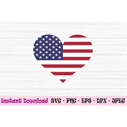 american heart svg, 4th of july svg, flag heart svg, patriotic svg, Dxf, Png,Eps,jpeg, Cut file, Cricut, Silhouette, Pri