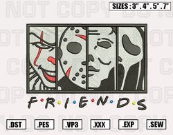 Scary Friends Embroidery Machine Designs , Scary Embroidery, Halloween Files