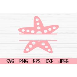 starfish monogram svg, summer svg, starfish split name svg, kids svg, Dxf, Png, Eps, Cut file, Cricut, Silhouette, Print
