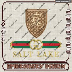 MLS Real Salt Lake Gucci Embroidery Design, MLS Salt Lake Embroidery Files,MLS Team Embroidery,Digital Download
