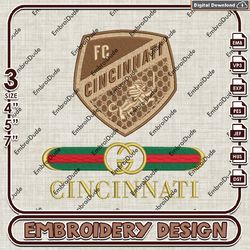 MLS FC Cincinnati Gucci Embroidery Design, MLS FC Cincinnati Embroidery Files,MLS Team Embroidery,Digital Download