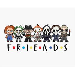 Halloween Friends SVG, Halloween Svg, Halloween Png, Spooky Svg, Horror Movie Characters, Scary Movie Svg, Halloween Shi