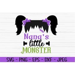 nanas little monster svg, halloween svg, baby kids svg, frankenstein, Dxf, Png, Eps, Cut file, Cricut, Silhouette, Print