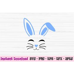 easter bunny svg, bunny face svg, baby boy svg, Dxf, Png, Eps, jpeg, Cut file, Cricut, Silhouette, Print, Instant downlo