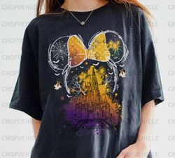 Disney Halloween Watercolor Castle Minnie Shirt, Disney Castle, Halloween Vacation Shirt, Disney Trip, Spooky Season, Bo