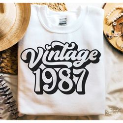 36th Birthday SVG, PNG, 1987 Birthday Svg, Vintage 1987 Svg, 36 Birthday Shirt Svg, Vintage 1987 Birthday Svg, Limited E